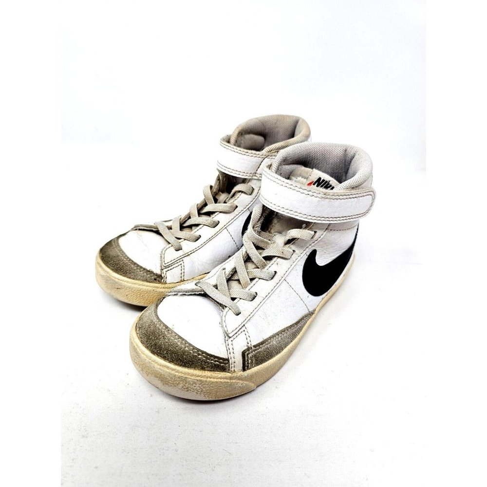 Size 11.5C - Nike Blazer Mid 77 Vintage White Black Kids Sneakers Good